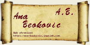 Ana Beoković vizit kartica